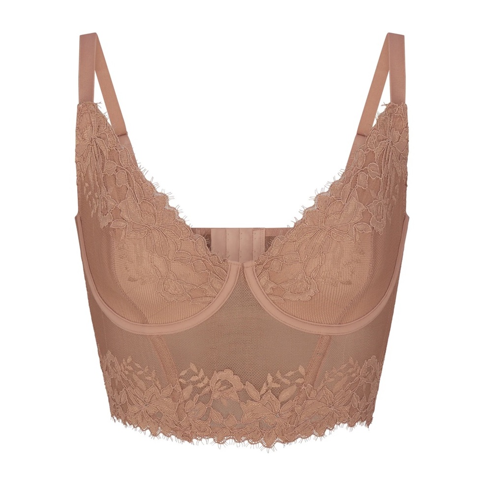 Skims NWT Femme Lace Demi Corset Size S‎ Color Sienna (Nude)